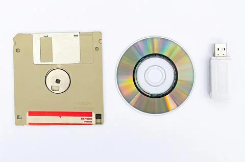 Vintage retro electronic data storage, External memory in Computer Organiza.. Stock Photos