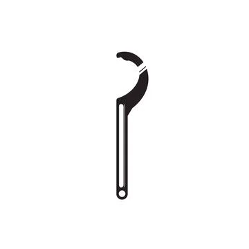 Vintage retro hipster hook spanner wrench. Traditional icon workshop tools Stock-Illustration