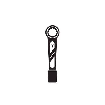 Vintage retro hipster socket spanner. Traditional icon workshop tools Stock Illustration
