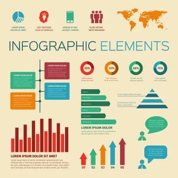 Vintage retro infographics elements Stock-Illustration