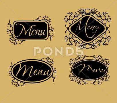 Vintage retro menu line vector art Stock Illustration