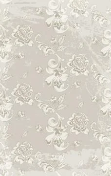 Vintage retro roses damask pattern Vector Illustrazione stock