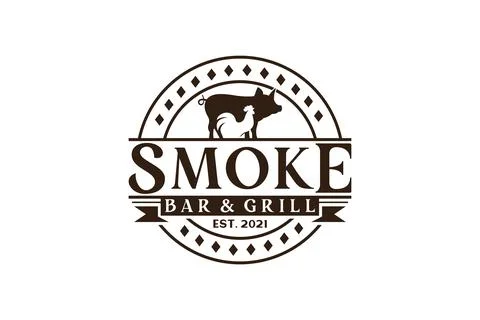 Vintage Retro Rustic BBQ Grill, Barbecue, Barbeque Label Stamp Logo design .. Stock Illustration
