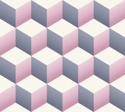 Vintage retro seamless cube pattern Ilustração Stock