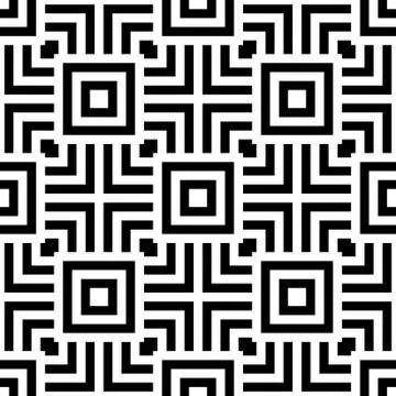 Vintage retro seamless pattern black and white Ilustração Stock