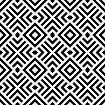Vintage retro seamless pattern black and white Illustrazione stock