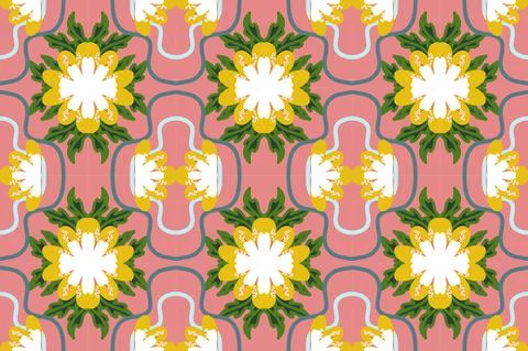 Vintage retro seamless pattern with botanic vector Stock Illustration