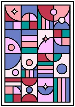 Vintage retro shape geometric pattern collection background Stock Illustration
