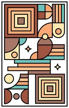 Vintage retro shape geometric pattern collection background Illustrazione stock