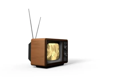 Vintage Retro TV turning (loopable) Stock Footage 5090777