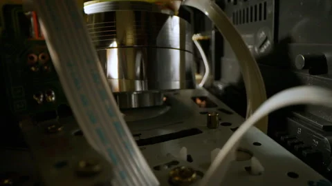 Vintage, retro, VHS machine internal mechanism Stock Footage 229189610