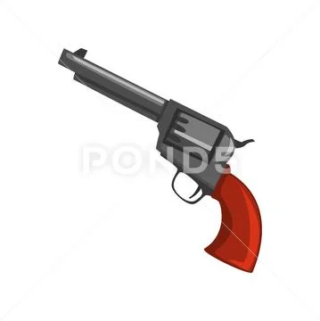 Vintage revolver gun vector Illustration on a white background Stock Illustration