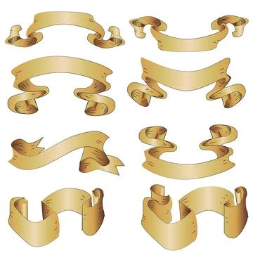 Vintage Ribbon Set Vector Design Element Stock Illustration