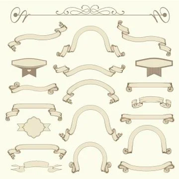 Vintage ribbons Stock Illustration