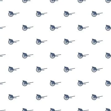 Vintage rickshaw pattern creating transport background design Illustration