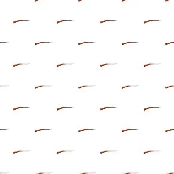 Vintage rifle weapon repeating pattern on white background Stock Illustration