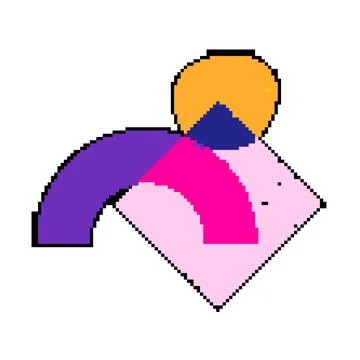 Vintage risograph effect pixel art vector illustration Stock Illustration