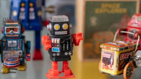 Vintage robots Stock Photos