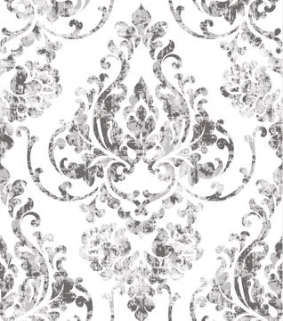 Vintage rococo texture pattern Vector. Floral ornament decoration old effect. Stock Illustration