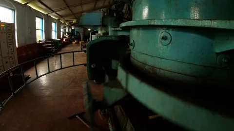 Vintage rolling machines in work tea manufacture on factory Stock Footage 98757724