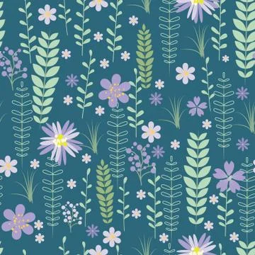 Vintage romantic vector trendy seamless pattern Stock Illustration