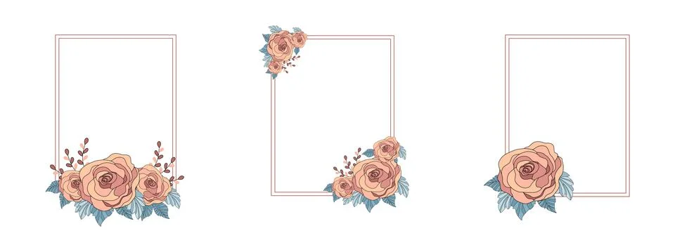 Vintage rose pattern frame Stock Illustration