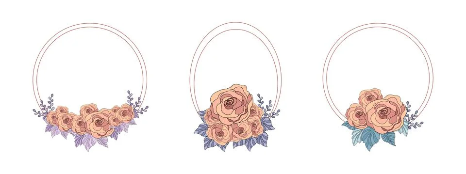 Vintage rose pattern frame Stock Illustration