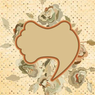 Vintage rose pattern on polka dot. EPS 8 Stock Illustration