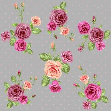 Vintage roses pattern Stock Illustration