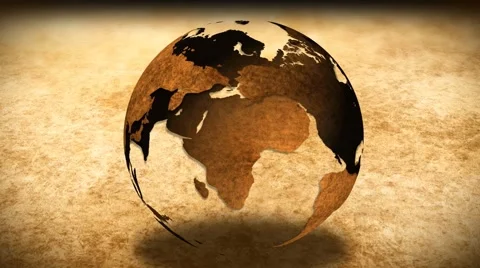 Vintage Rotating Globe And Map Of The World Background 스톡 동영상 41381281