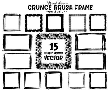 Vintage Rough Paint Box Frames Vector Bundle Stock Illustration