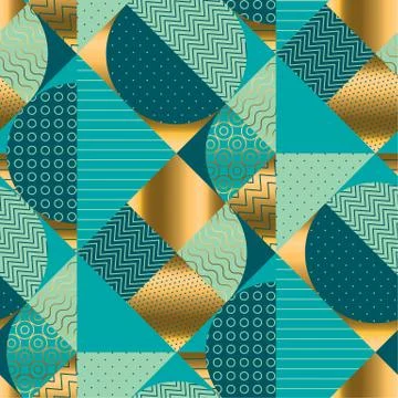 Vintage round geometric seamless pattern Illustrazione stock