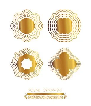 Vintage round golden pattern イラスト素材