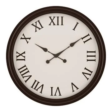 Vintage round wall clock isolated on white background Stock Illustration