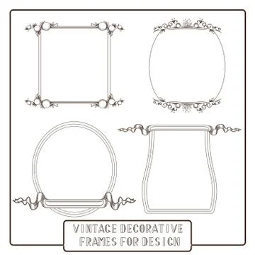 Vintage rounded frames. Illustrazione stock