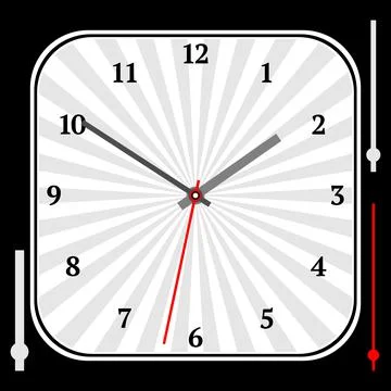 Vintage Rounded Square Watch Dial With Arrows. 스톡 일러스트