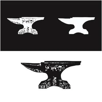 Vintage Rustic Blacksmith Iron Anvil Foundry logo design Stock Illustration