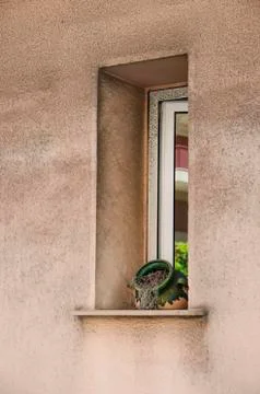 Vintage Rustical Vase in the Window Stock Photos