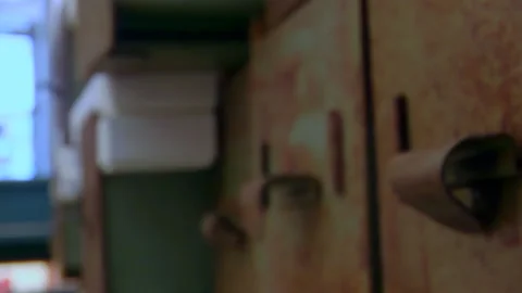 Vintage Rusty Box On The Floor Stock Footage 136879151