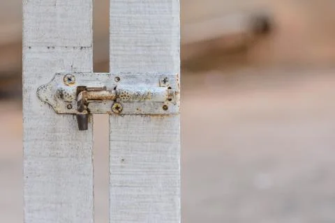 Vintage rusty latch open. Stock Photos