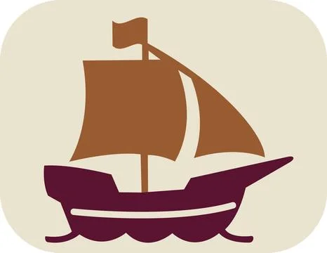Vintage Sailing Ship Waves Ocean Illustration イラスト素材
