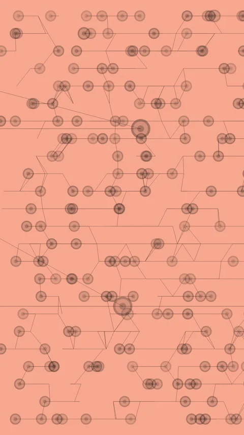 Vintage Salmon Pink Circuit Node Background for Artificial Intelligence Design Stock Footage 336624950