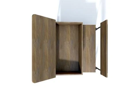 Vintage School Desk Open Empty Stock Illustration