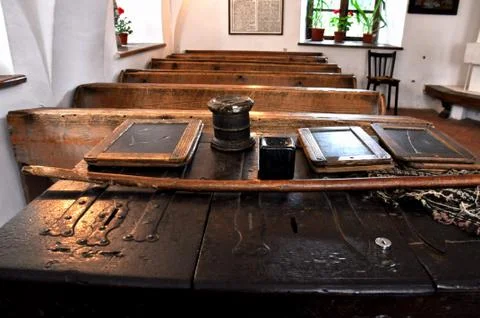 Vintage school objects Stock Photos