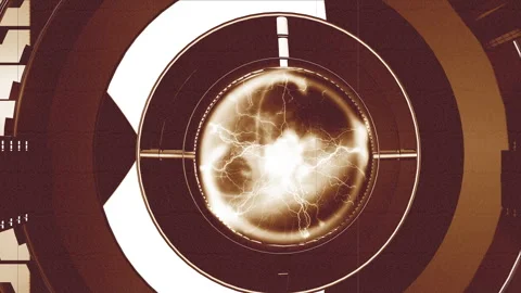 Vintage Sci-Fi Futuristic Laboratory Atom Reaction Core 1940s Style 스톡 동영상 343732549