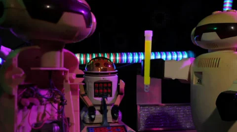 Vintage Sci-Fi Robots Video stock 37019561