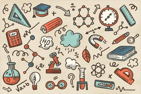 Vintage science education background Illustrazione stock