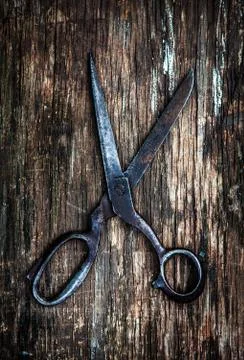 Vintage Scissors closeup Stock Photos