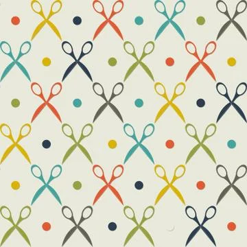 Vintage scissors pattern Stock Illustration