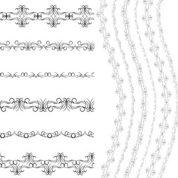 Vintage scrapbook design patterns, black on white background. template for your Stockillustratie
